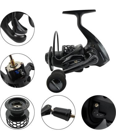 Fishdrops Spinning Fishing Reel 12+1BB Ultra Lightweight Aluminum Spool | Smooth Affordable Reel BE Black Size1000 - Buy Online on GoSupps.com