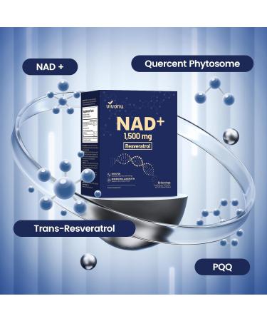 Nad Liquid Supplement 1500mg Extra Strength NAD+ whit Nicotinamide Riboside Hydrogen Malate Quercent Phytosome Resveratrol PQQ Anti-Aging Energy Focus for Men & Women 120 Pack Berry Flavor - Buy Online on GoSupps.com
