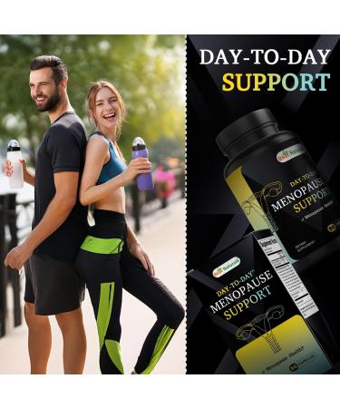 Best Naturals Day-to-Day Menopause Supplements for Women with Ashwagandha Dong Quai Chastberry Kelp Red Raspberry Black Cohosh & BioPerine 90 Veg Capsules - Buy Online on GoSupps.com