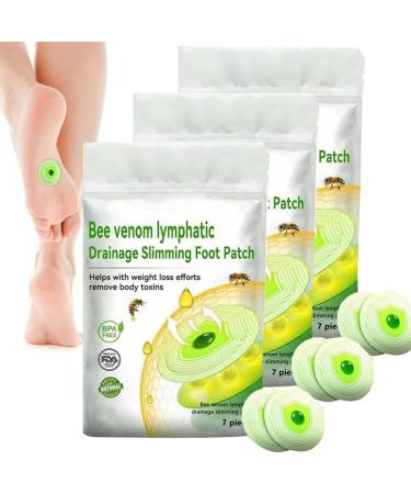 LUKMLCA Bee Venom Lymphatic Drainage Slimming Foot Patch LUKMLCA Bee Venom Foot Patch Bee Venom Lymphatic Drainage & Slimming Patches Effective Feet Health Patches for Foot and Body Care (3 Bag)