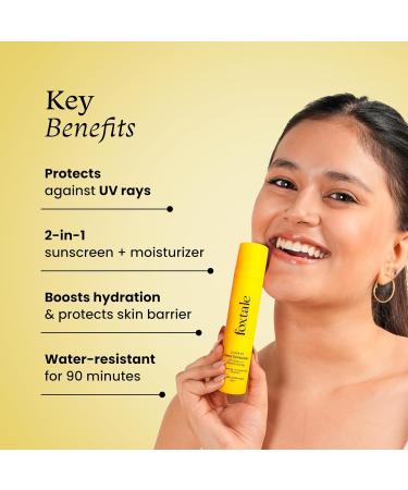 Fox tale Dewy Sunscreen SPF 70 PA++++ Niacinamide + Vitamin E For Normal to Dry Skin 50ml - Buy Online on GoSupps.com