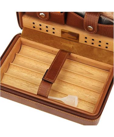 Cigar Boxs Cigar Box Cigar Humidor Leather Humidor Travel Cigar Case Portable Cigar Humidor Box with Humidifier Cow Leather and Classic Fit 4 Cigars Christmas Reindeer Style5 - Buy Online on GoSupps.com