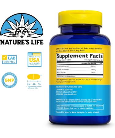 Nature's Life Bioflavonoids 1000 mg - 100 Tablets | Premium Antioxidant Support - Buy Online on GoSupps.com