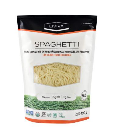LIVIVA Low Calorie Keto-Certified Organic Shirataki Spaghetti 14 Ounce (Pack of 6)