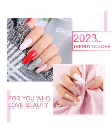 Lavender Violets 20pcs Gel Nail Polish Kit with UV Light - 9 Colors, Base Coat, Top Coat, Manicure Tools - DIY Starter Gift Set (F906 Blooming Rose) - Buy Online on GoSupps.com