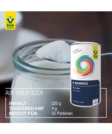 Raab Vitalfood D-Mannose Powder 220g | Pure D-Mannose for Urinary Health | International Shipping - Buy Online on GoSupps.com