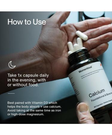 Momentous Calcium with DimaCal Supplement - 250 mg Capsules for Foundational & Bone Health Support - NSF Certified for Sport - Gluten-Free - 60 Servings - Buy Online on GoSupps.com