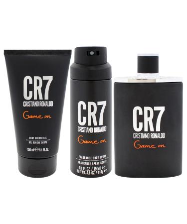 Cristiano Ronaldo Game On for Men - 3 Pc Gift Set 3.4oz EDT Spray 5.1oz Shower Gel 4.1oz Body Spray - Buy Online on GoSupps.com