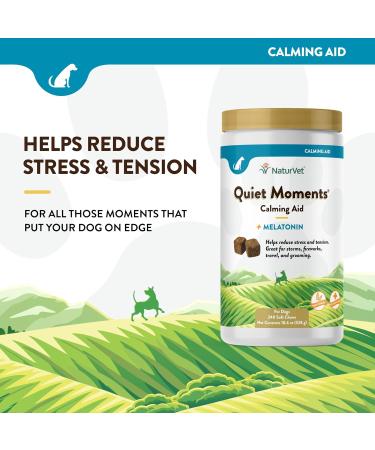 NaturVet Quiet Moments Calming Aid with Melatonin - 240 Soft Chews for Dogs | 18.6 oz - Buy Online on GoSupps.com