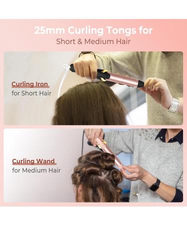 Mini 2-in-1 Travel Curling Iron for Short Hair | Ukliss 25mm with LCD Display | Adjustable Temperatures 120-200 | Dual Voltage 110-240V (Black) - Buy Online on GoSupps.com