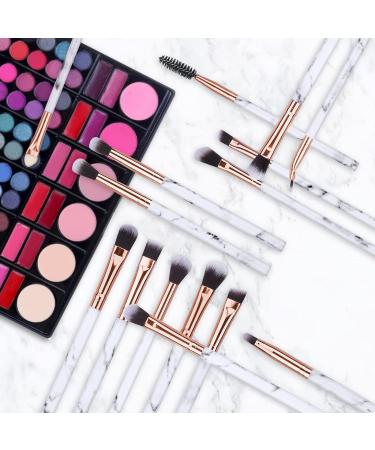 DUAIU 16Pcs Eye Makeup Brushes Set - Premium Synthetic Eyeshadow, Eyebrow, and Eyeliner Blending Brushes with Marble Handles and Pink Cosmetic Bag - Buy Online on GoSupps.com