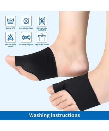 Bunion Corrector 2Pcs Set for Women and Men - Orthopedic Bunion Splint with Toe Separators, Big Toe Straightener for Pain Relief, Day Night Support - Black - Buy Online on GoSupps.com