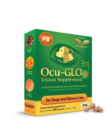 Ocu-GLO PB Vision Supplement - Easy to Administer Powder Blend with Lutein, Omega-3 Fatty Acids, Grape Seed Extract and Antioxidants to Promote Eye Health Small Dog & Cats