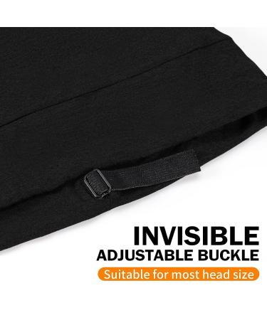 Kenllas Large Men's Winter Sleeping Bonnet - Adjustable Double Layer Silk Satin & Bamboo Cotton Cap for Dreadlock Braid Hair Care - Black - Buy Online on GoSupps.com