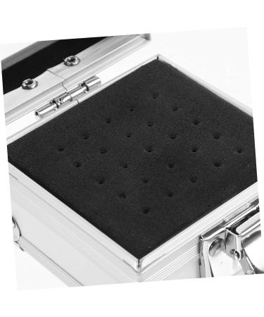 Nail Art Storage Box Drill Organiser Manicure Drill Box Storage Box for Manicure Polisher Nail Drill Organiser Tool Holder Zinc Alloy Grinding 9.00X7.50X6.00CM silver - Buy Online on GoSupps.com