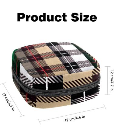 Buy Women's Bonds Storage Pockets - Portable Period Kit Bag in Checkered Brown Black White & Blue - Perfect for Feminine Products - Buy Online on GoSupps.com