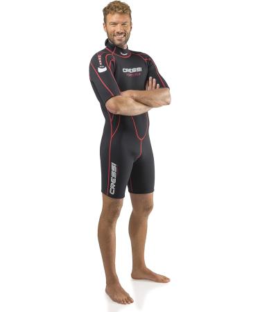Cressi Men's Shorty Wetsuit 2.5mm Premium Neoprene XX-Large - Black/Red - Buy Online on GoSupps.com