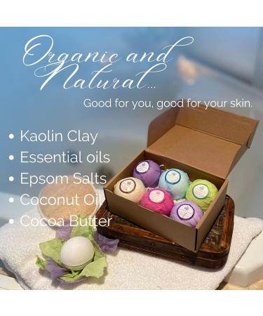 Organic Bath Bombs Gift Set - 6XL Natural with Shea Butter, Coconut Oil, Essential Oils | 6 Botanic Scents for Easter & Mother's Day Gifts - Buy Online on GoSupps.com