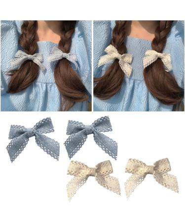 Limtula Cute Flat Clips Hairpin -Style Balletcore Headdress Bunches Accessories Lace knot Cute Headdress Blue - Buy Online on GoSupps.com