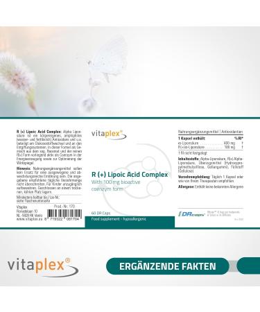 Buy Vitamplex R (+) Alpha Lipoic Acid 400 mg - High Dose Gastrointestinal Capsules for Optimal Health | International Shipping Available - Buy Online on GoSupps.com