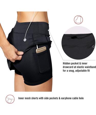 Baleaf Women's Tennis Skirt Golf Skorts with Shorts Pockets | Black, Large - Buy Online on GoSupps.com