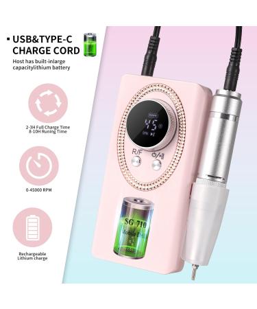 LimeGirl Electric Nail Drill - Professional Acrylic Nail Kit Portable 13-in-1 Polishing Set 45000RPM - 2024 Upgrade (Pink) | Ship Internationally - Buy Online on GoSupps.com