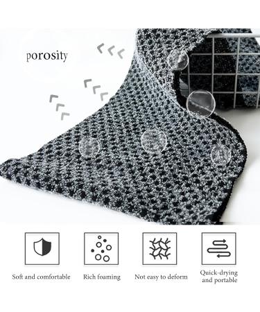 Japanese Exfoliating Towel Extra Long Exfoliating Washcloth for Men Women Exfoliation Black Cloth Loofah Back Bath Exfoliation 3D Black Grid 1Pcs - Buy Online on GoSupps.com