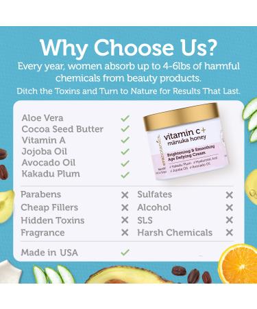 Era Organics Vitamin C Face & Organic Eye Cream Nourishing Vitamin C Face Cream for Fine Lines Wrinkles + USDA Organic Eye Balm for Puffiness Bags Made in USA Safe For Sensitive Skin - Buy Online on GoSupps.com