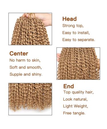 Xtrend 6 Packs 18 Inch Passion Twist Hair - Bohemian Water Wave Braiding Extensions | Itch-Free Synthetic Fiber | Hot Water Setting - Brown Curly Crochet Hair - Buy Online on GoSupps.com