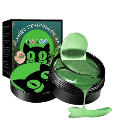 Seaweed Eye Mask Under Eye Patches with Collagen & Hyaluronic Acid Seaweed Eye Tightening Mask Green Eye Gel Pads for Puffiness Wrinkles Dark Circles and Bags Under Eyes - 30 Pairs