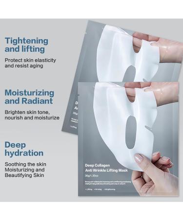 Deep Lifting Collagen Mask - Anti-Wrinkle & Firming Bio-Collagen Face Mask (8PC) for Overnight Moisturizing - Buy Online on GoSupps.com