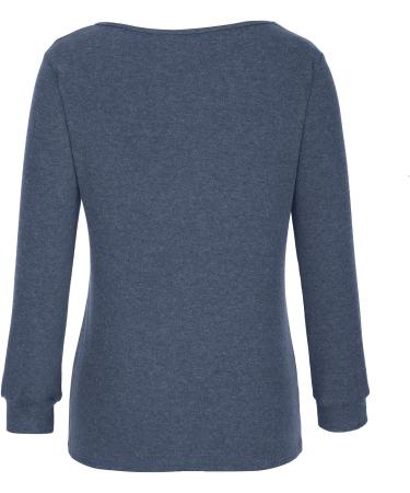 Yck-SAiWed Women's V-Neck Ruched Tunic Long Sleeve Top - Blue XX-Large - Buy Online on GoSupps.com