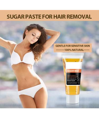 Sugar Wax Kit Natural Hair Removal Wax Kit Waxing Kit For Body Arms Bikini Legs And Face No-Heat Formula Waxing Sugar Paste Includes Wooden Spatulas Reusable Cotton Strips&Sugar Wax 50g - Buy Online on GoSupps.com