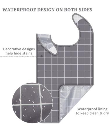 4 Pack Adult Bibs for Eating - Waterproof Clothing Protector with Crumb Catcher, Washable & Reusable - Elderly Men and Women, Senior Citizen Feeding Bibs - Buy Online on GoSupps.com