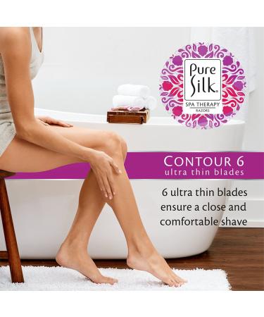 Pure Silk Contour 6 Women's Razor with 2 Blade Refills | Smooth & Comfortable Shaving - Buy Online on GoSupps.com