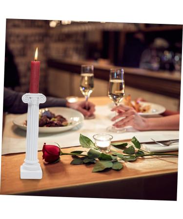 LIFKICH Wedding Decorations Decorative Candleholder 1pc Ancient Roman Column Candlestick Desktop Resin White Dinner Party Air Column Sculptures Home Decor Country Decor White 21.5X5.1X5.1CM - Buy Online on GoSupps.com