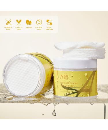 ANAI RUI Pore Minimizing Pads - Exfoliating Facial Toner with Witch Hazel PHA Salicylic Acid & Niacinamide - 50 Yellow Pads for Smooth Skin & Even Tone - Buy Online on GoSupps.com