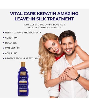 Vital Care Keratin Leave-In Treatment - Gentle Non-Stripping Daily Hair Treatment with Hydrating Abyssinian, Avocado & Sunflower Seed Oil - Buy Online on GoSupps.com