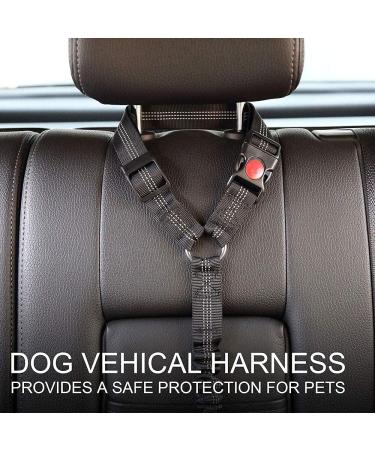 SoftcuteLee Dog Car Seat Belt Headrest Adjustable Dog Car Restraints Leads Pet Seat Belt Dog Safety Seat Belt Strong Leash Leads for any Cars Vehicle Travel Accessories for Pets Cats Dogs - Black - Buy Online on GoSupps.com