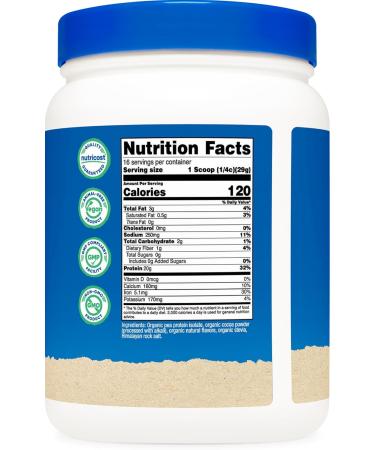 Nutricost Organic Pea Protein Powder (1 LB) Chocolate - Certified USDA Organic Protein from Plants Vegetarian Friendly Gluten Free Non-GMO - Buy Online on GoSupps.com