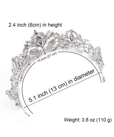 Exacoo Silver Tiara with AB Crystals | Bridal, Prom, & Party Hair Accessory - Buy Online on GoSupps.com