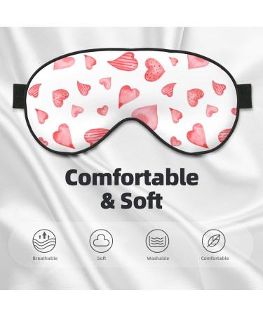 Adjustable Pink Hearts Sleep Mask | Soft Double-Sided Eye Covers for Comfortable Sleep & Reduced Eye Edema | International Shipping - Buy Online on GoSupps.com