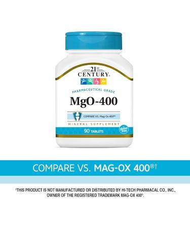 21st Century Magnesium Oxide 400mg Tablets 90 Count Assorted - Buy Online on GoSupps.com