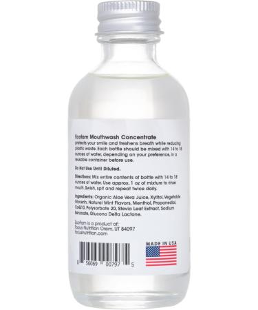 Alcohol-Free Xylitol Mouthwash Concentrate - Peppermint Flavor | Eco-Friendly 2 oz Glass Bottle - Mix with Water - Buy Online on GoSupps.com