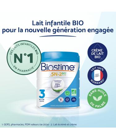 Biostime SN-2 Bio Plus Organic Baby Milk Powder 3rd Age 10 to 36 Months 800 g Pack of 3 - Buy Online on GoSupps.com