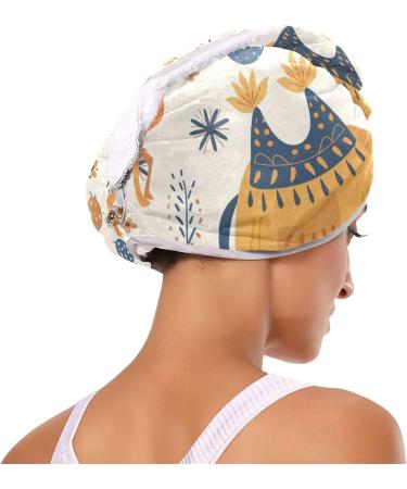 Desert Cactus Camel Hair Towels 2 Pack | Super Absorbent Quick Dry Hair Turbans for Women & Girls - Buy Online on GoSupps.com