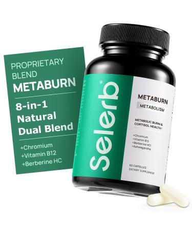 Selerb Berberine + Green Tea + B12 Complex - Gentle Plant-Based Formula with Chromium - 60 Capsules