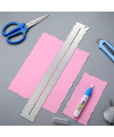 2 Pcs Metal Paper Tearing Ruler Deckle Edge Ruler Craft Ruler for Cutting Paper Stainless Steel 12 Inches Ruler Paper Ripper Tool Irregular Edges Measuring Tool with Water Pen for School Scrapbook - Buy Online on GoSupps.com