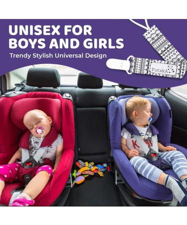 Putska 4 Pack Pacifier Clip Set for Boys and Girls - Unisex Teething Pacifier Holder with MAM Attachment - Buy Online on GoSupps.com