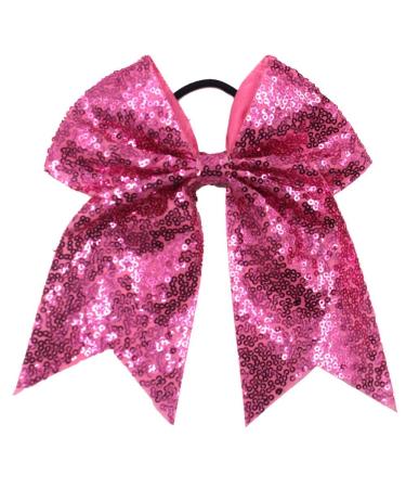12Pcs 7.5 Glitter Sequins Pigtail Bows for Baby Girls - Sparkly Cheer Hair Bows with Elastic Hair Ties - Buy Online on GoSupps.com
